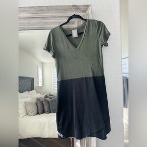 Dolan, from Anthropologie, green and black dress, xs